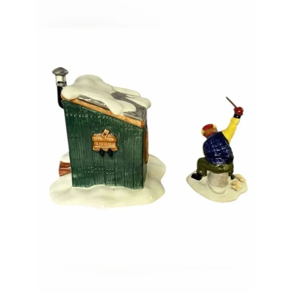 Dept 56 Snow Village Fresh Frozen Fish #5163-2 Retired 1990 Set of 2 Vintage EXC